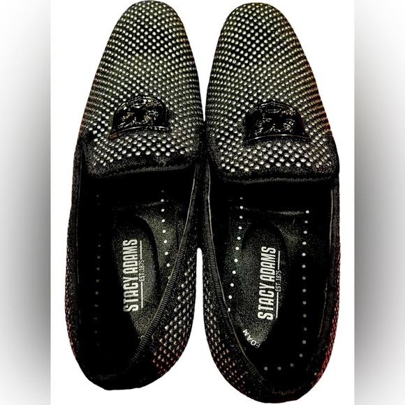 Stacy Adams Men\'s Shoes Swagger Studded Slip On Black and Silver size 7.5 main image 7
